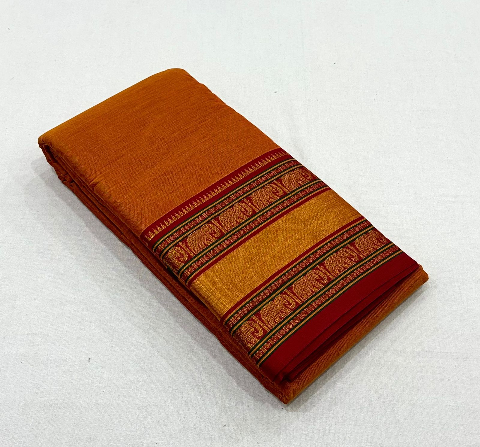 Jari Woven Elephant Border Pure Cotton Saree